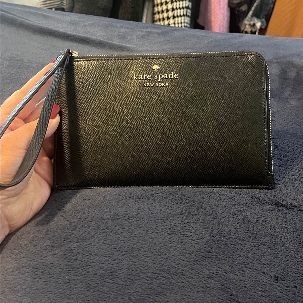 Kate Spade Black with Gold Accents Wristlet - NWOT